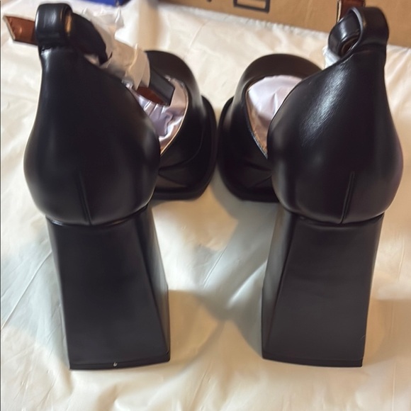 WetKiss Black Chunky Platform Heels - Picture 5 of 8